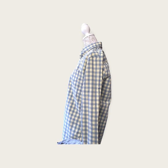 Abercrombie & Fitch button down mens top size medium in blue and yellow - Picture 4 of 9